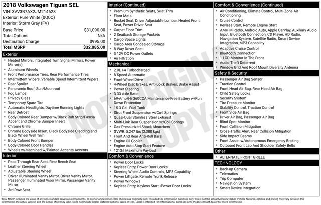 Used 2018 Volkswagen Tiguan SEL FWD image 13