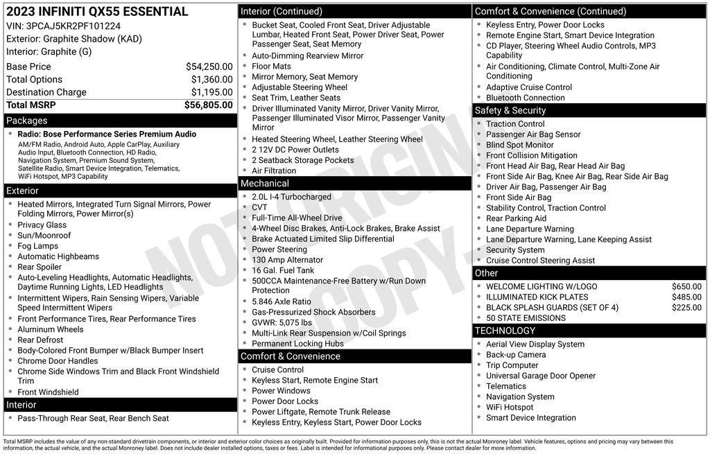 Used 2023 INFINITI QX55 Essential image 32