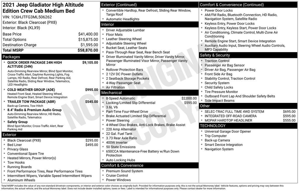 Used 2021 Jeep Gladiator Overland image 35