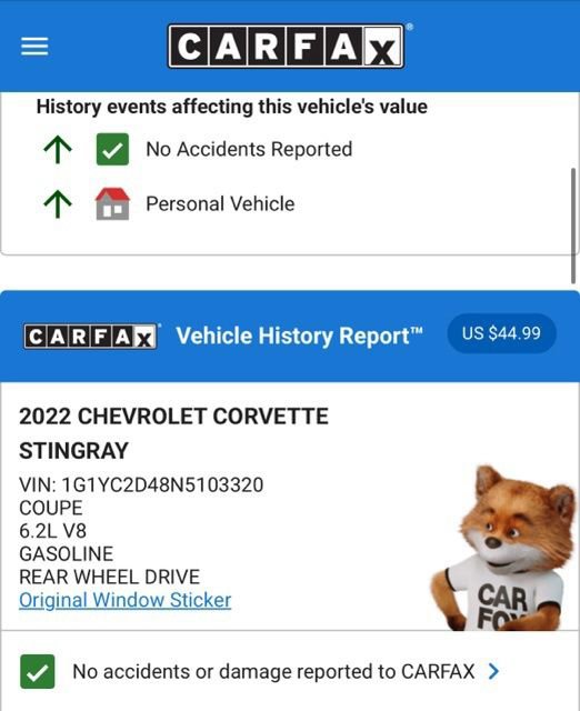 Used 2022 Chevrolet Corvette Stingray Premium Cpe w/ Z51 Performance Package image 5