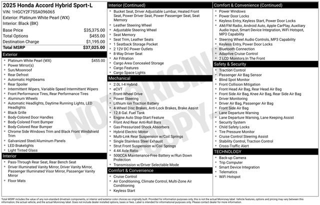 New 2025 Honda Accord Sport image 32