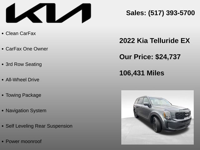 Used 2022 Kia Telluride EX w/ EX Premium Package AWD/4WD image 15