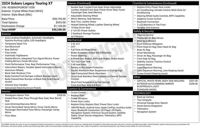Certified 2024 Subaru Legacy Touring XT AWD/4WD image 3
