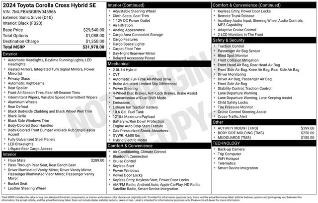 Used 2024 Toyota Corolla Cross AWD Hybrid image 37