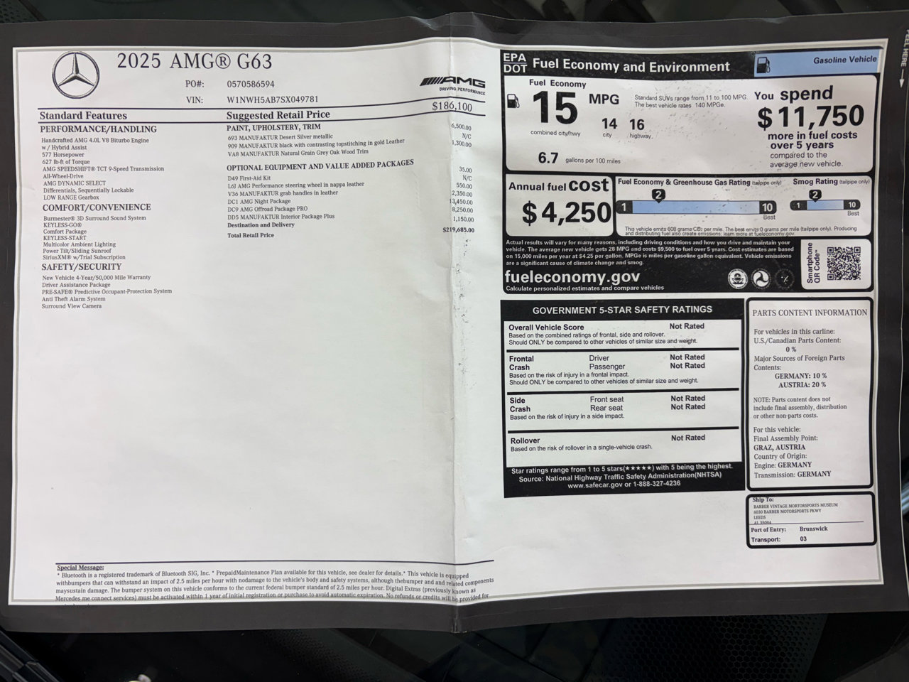 Used 2025 Mercedes-Benz G 63 AMG 4MATIC image 36