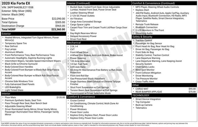 Certified 2020 Kia Forte EX image 27