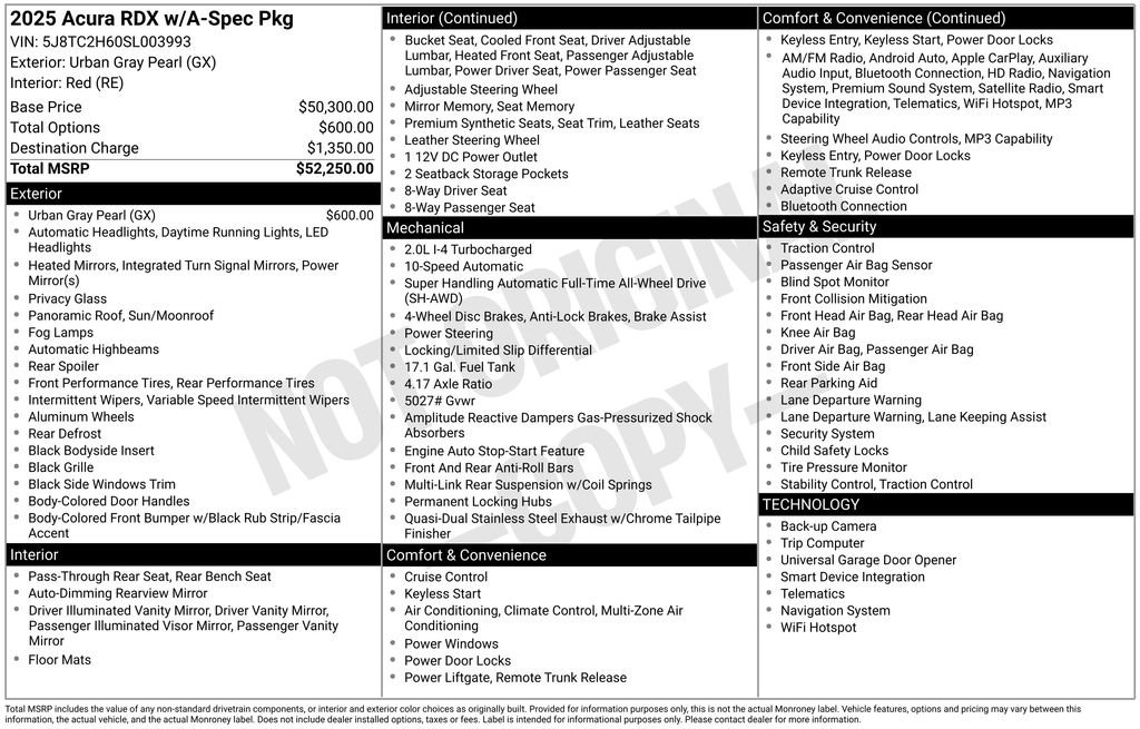 Certified 2025 Acura RDX A-Spec AWD/4WD image 4