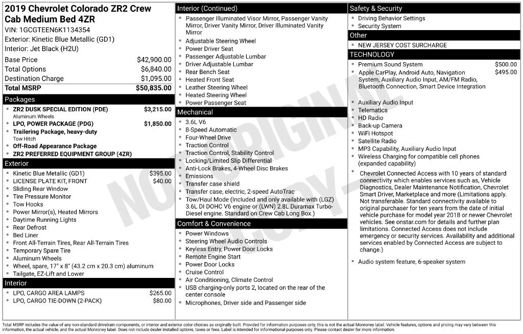 Used 2019 Chevrolet Colorado ZR2 w/ ZR2 Dusk Special Edition AWD/4WD image 5