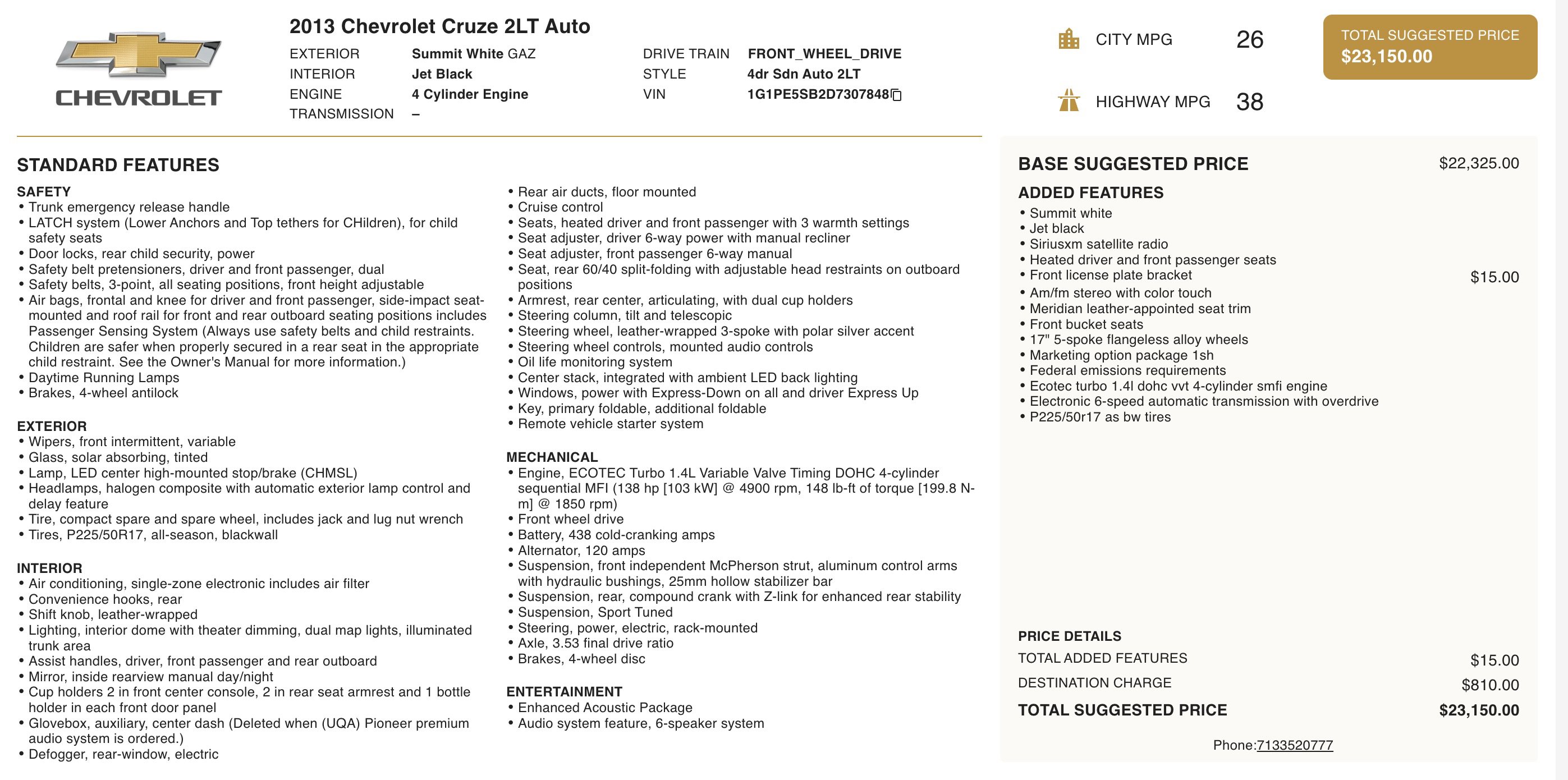 Used 2013 Chevrolet Cruze LT image 5