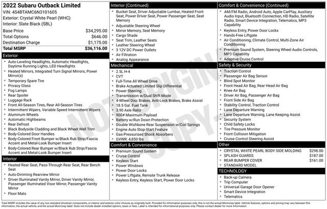 Used 2022 Subaru Outback Limited AWD/4WD image 5