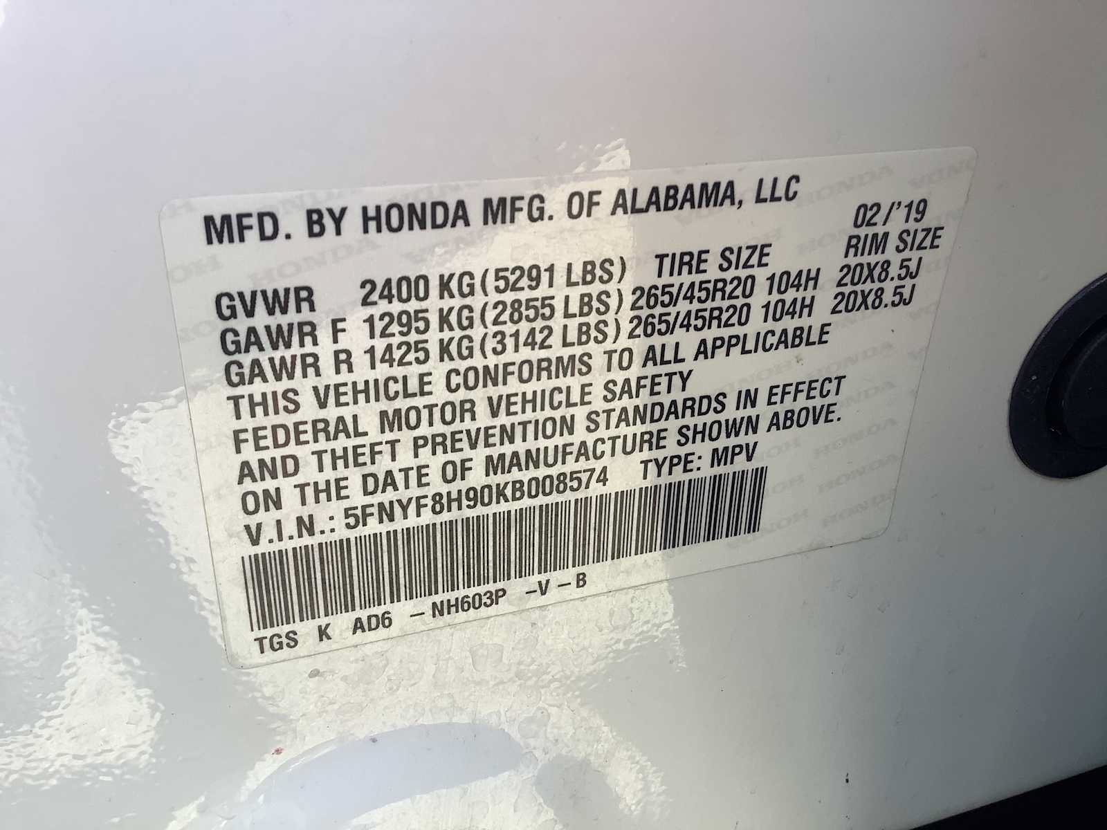 Certified 2019 Honda Passport Touring image 21