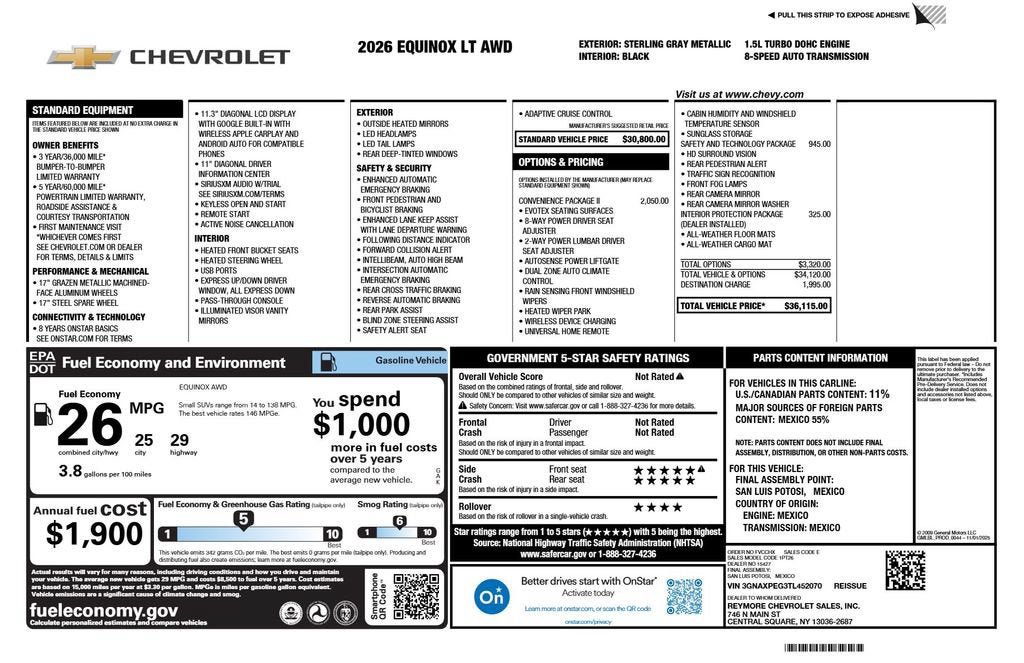 New 2026 Chevrolet Equinox LT w/ Convenience Package II AWD/4WD image 4