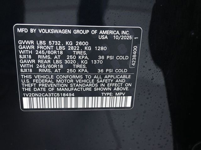 New 2026 Volkswagen Atlas SE image 20