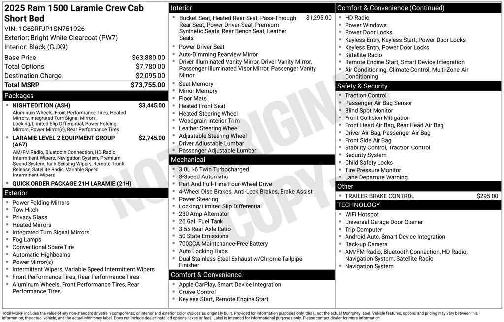 New 2025 RAM 1500 Laramie w/ Night Edition AWD/4WD image 6