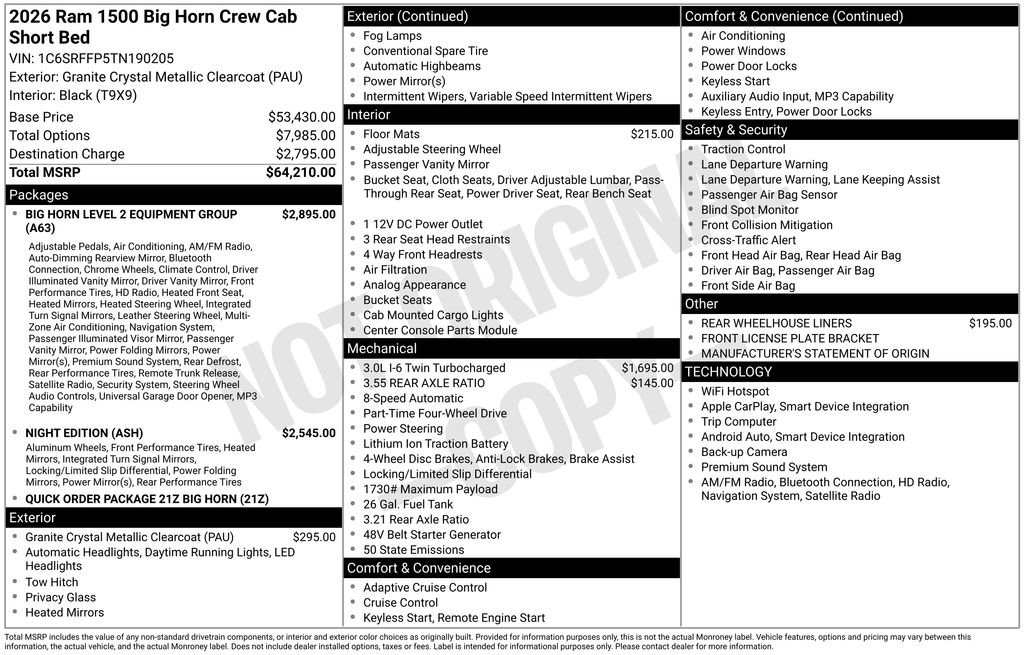 New 2026 RAM 1500 Big Horn AWD/4WD image 31