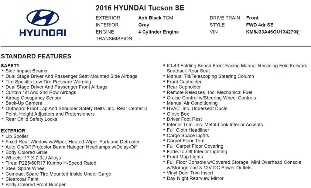 Used 2016 Hyundai Tucson SE w/ Option Group 02 FWD image 16