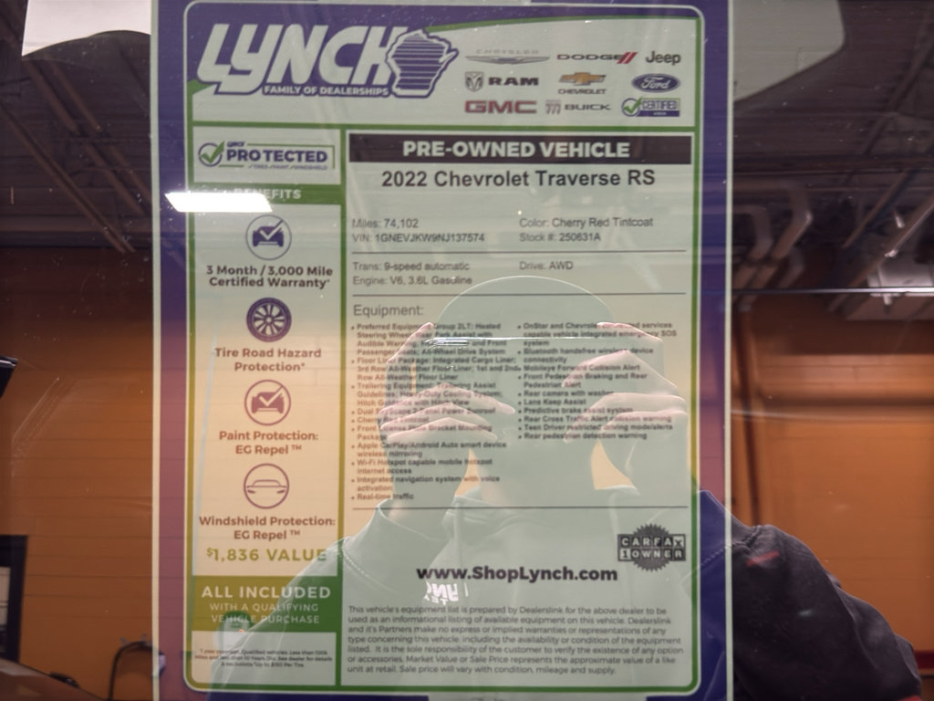 Used 2022 Chevrolet Traverse RS w/ LPO, Floor Liner Package image 45