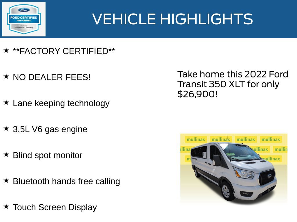 Certified 2022 Ford Transit 350 XLT RWD image 12