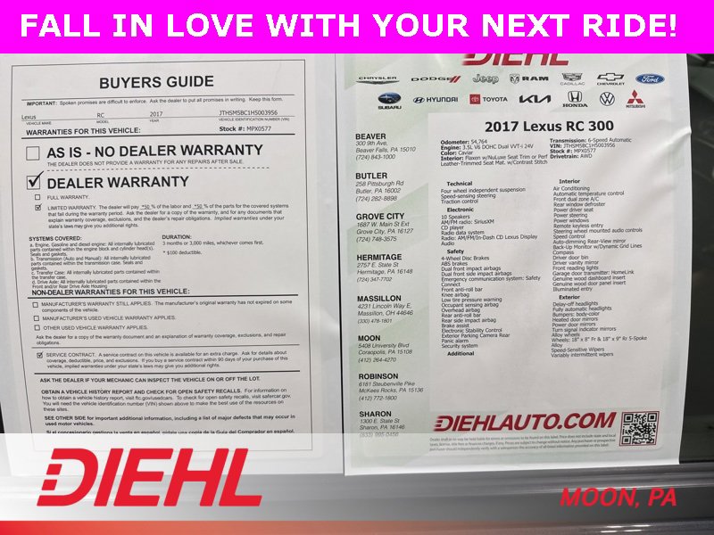 Used 2017 Lexus RC 300 AWD w/ Accessory Package 2 image 10