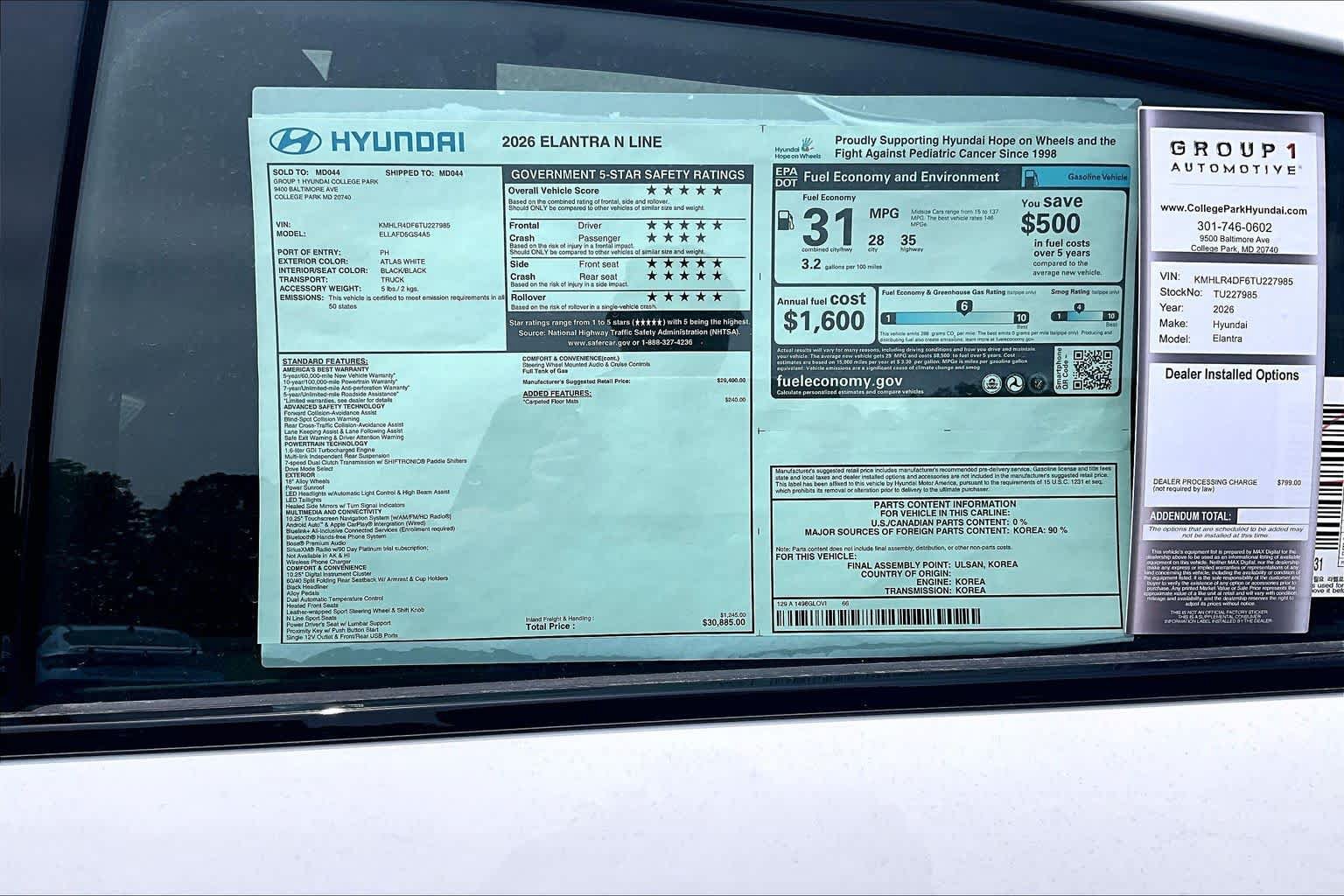 New 2026 Hyundai Elantra N Line FWD image 19