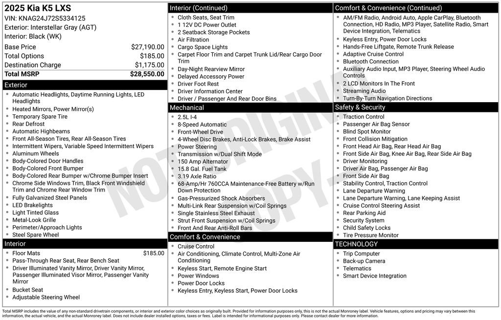 Used 2025 Kia K5 LXS image 48