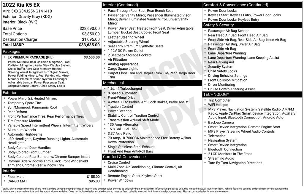 Used 2022 Kia K5 EX w/ EX Premium Package FWD image 42