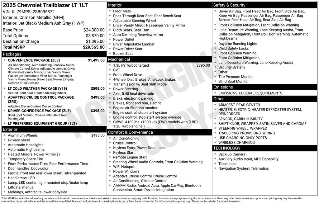 New 2025 Chevrolet TrailBlazer LT w/ Convenience Package image 6