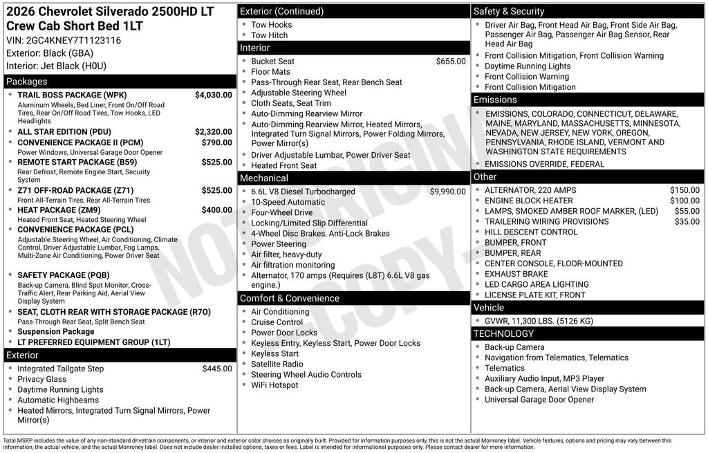 New 2026 Chevrolet Silverado 2500 LT w/ Trail Boss Package image 2