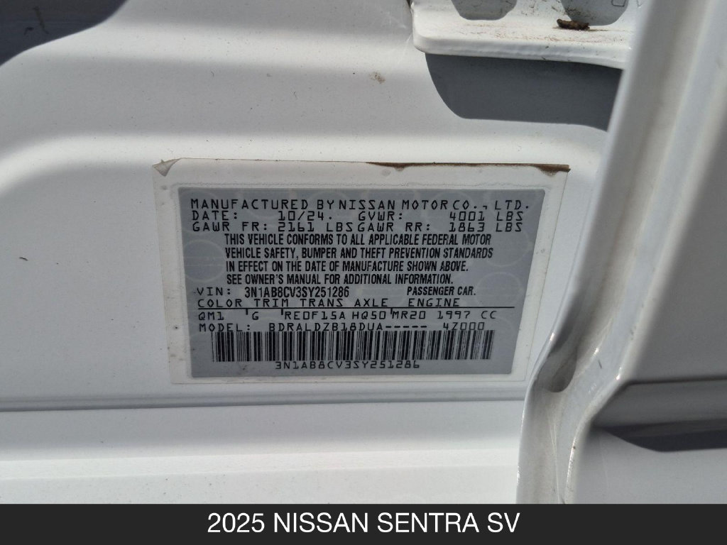 Certified 2025 Nissan Sentra SV FWD image 24