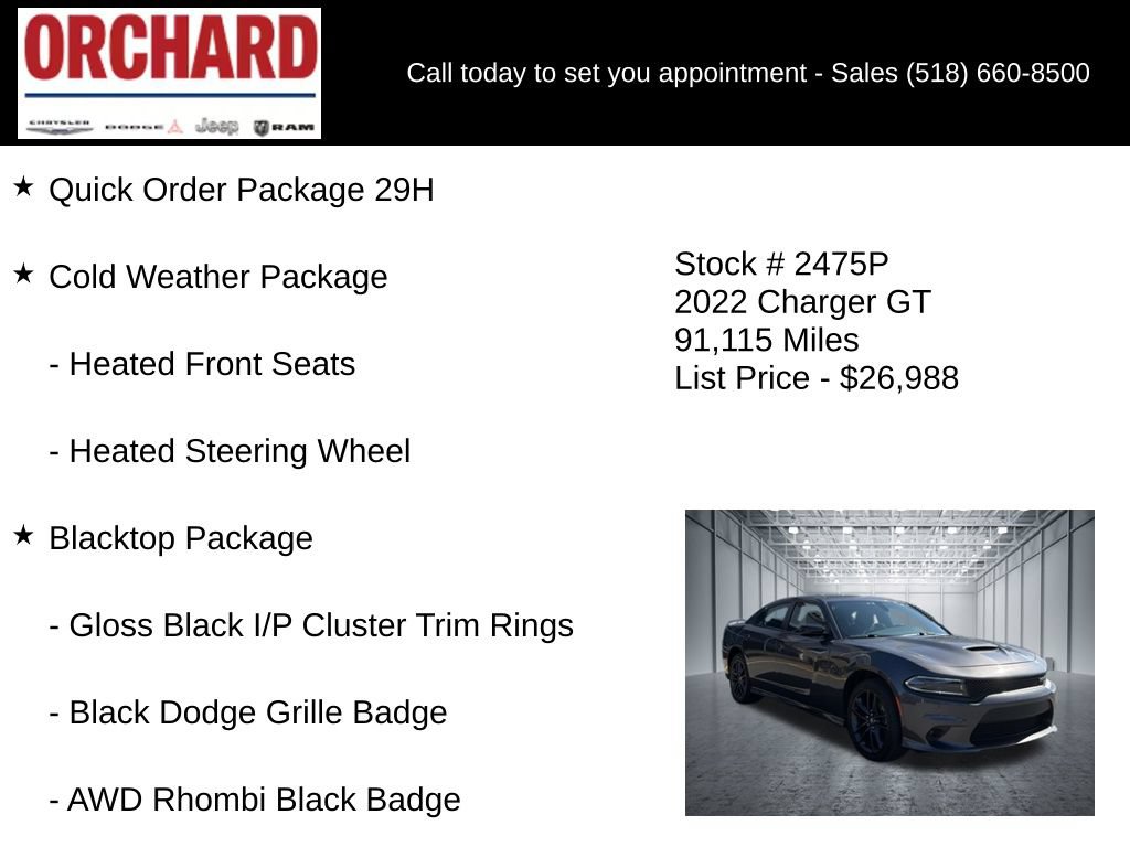 Used 2022 Dodge Charger GT w/ Blacktop Package AWD/4WD image 5