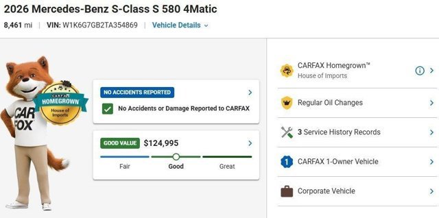 Used 2026 Mercedes-Benz S 580 4MATIC Sedan image 3