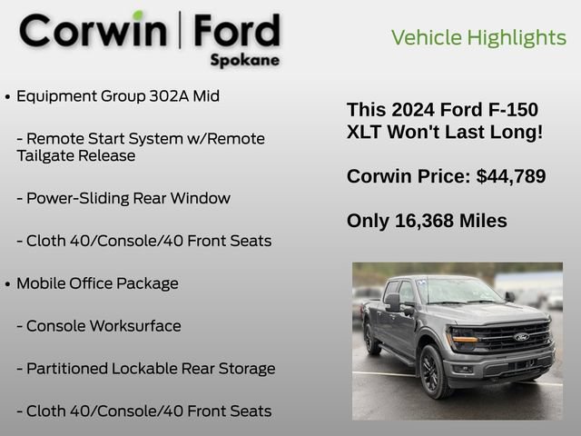 Used 2024 Ford F150 XLT w/ Equipment Group 302A MID AWD/4WD image 19
