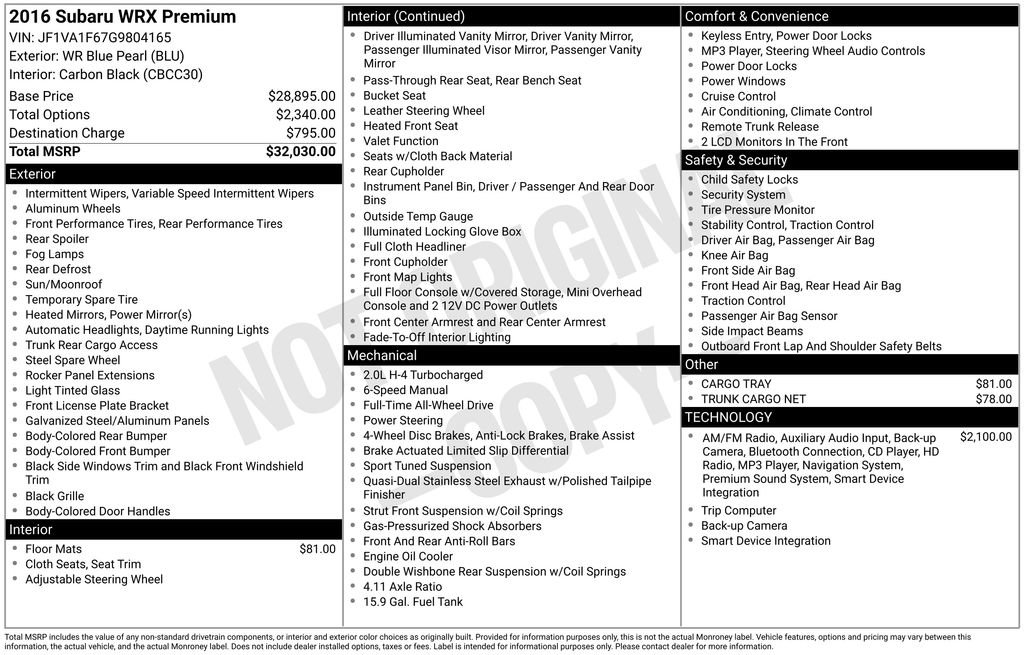 Used 2016 Subaru WRX Premium image 6