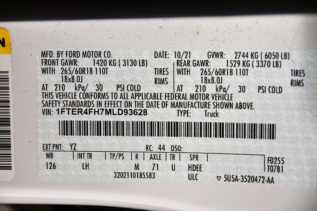 Used 2021 Ford Ranger XL w/ Equipment Group 101A High AWD/4WD image 15