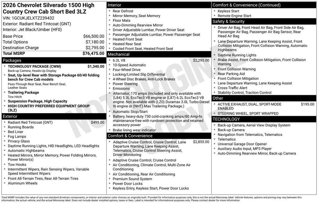 Used 2026 Chevrolet Silverado 1500 High Country w/ Technology Package image 7