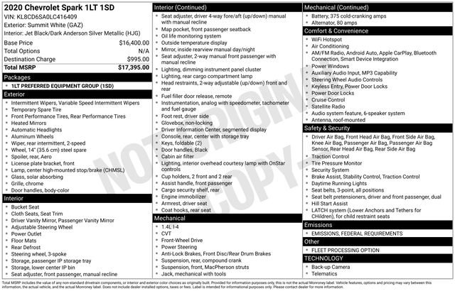 Used 2020 Chevrolet Spark LT image 15