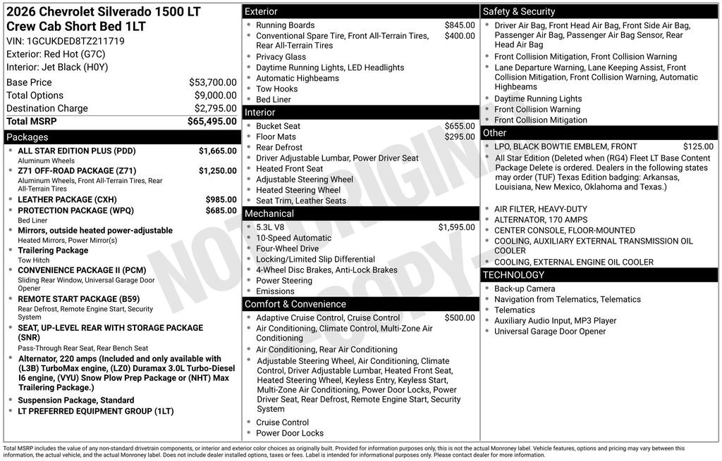 New 2026 Chevrolet Silverado 1500 LT w/ All Star Edition Plus AWD/4WD image 8