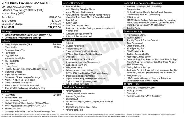 Certified 2020 Buick Envision Essence FWD image 6