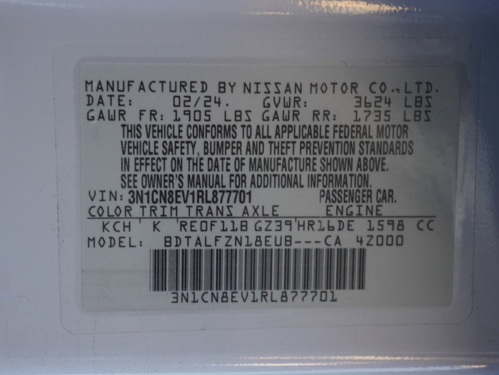 Certified 2024 Nissan Versa SV w/ Trunk Package image 26