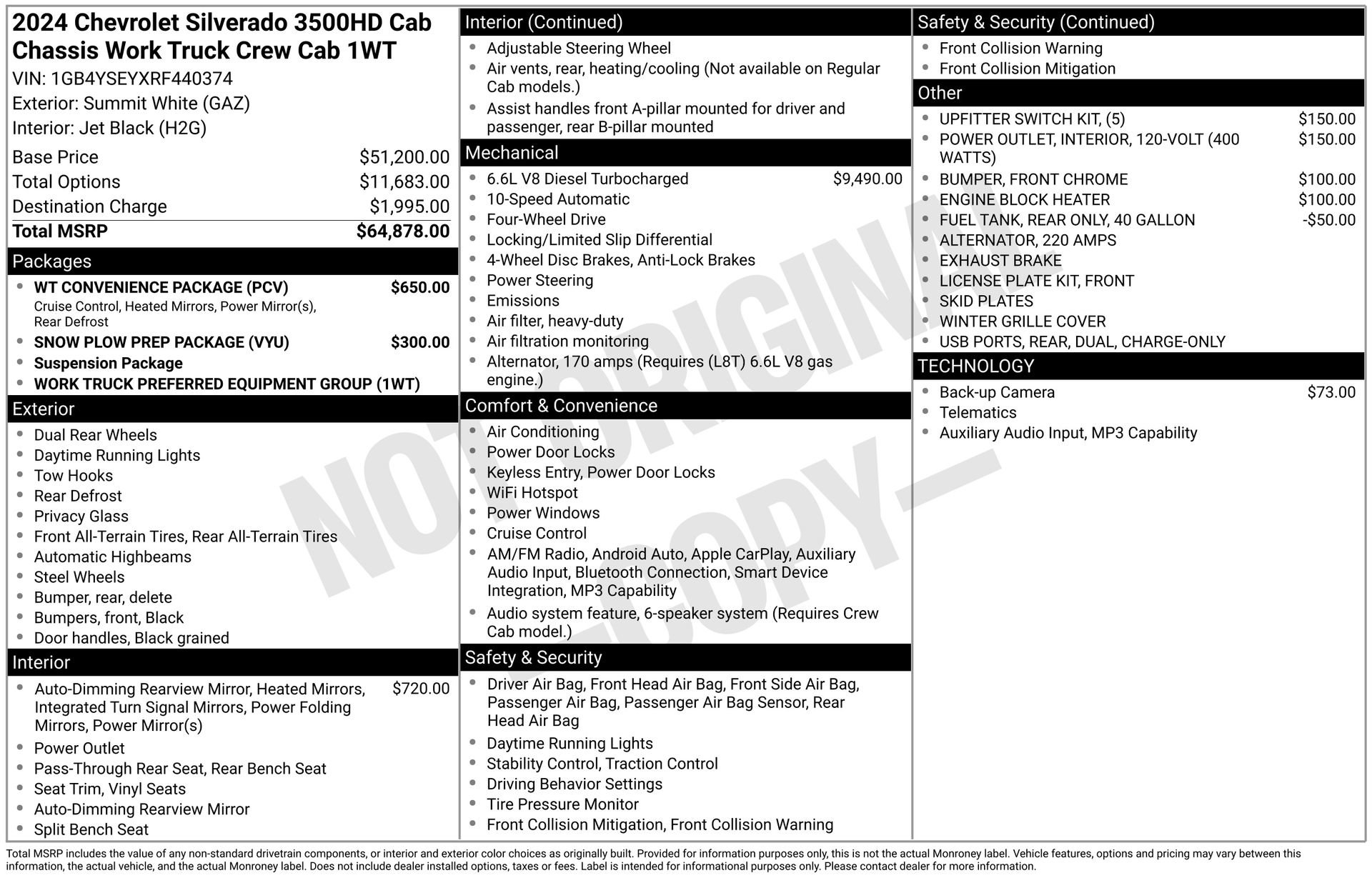 Used 2024 Chevrolet Silverado 3500 W/T w/ WT Convenience Package AWD/4WD image 3
