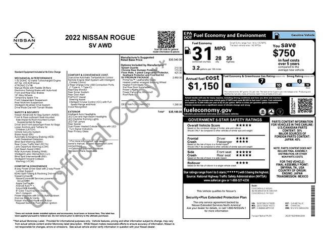 Certified 2022 Nissan Rogue SV w/ SV Premium Package AWD/4WD image 21