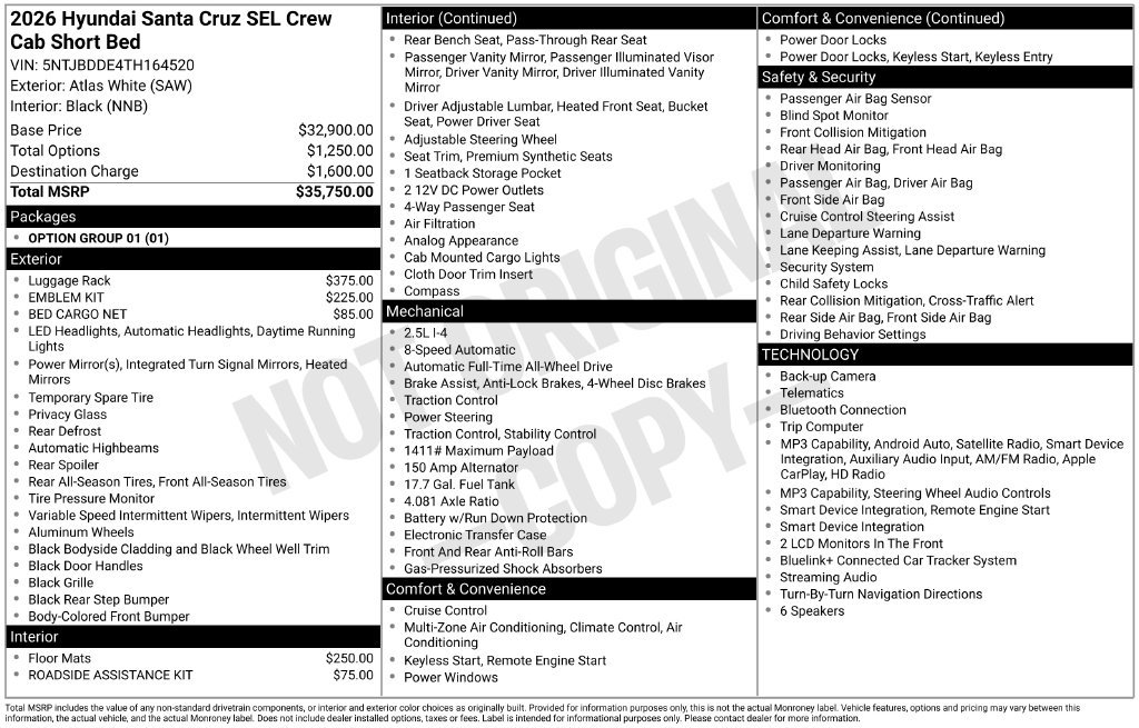 Certified 2026 Hyundai Santa Cruz SEL AWD/4WD image 10