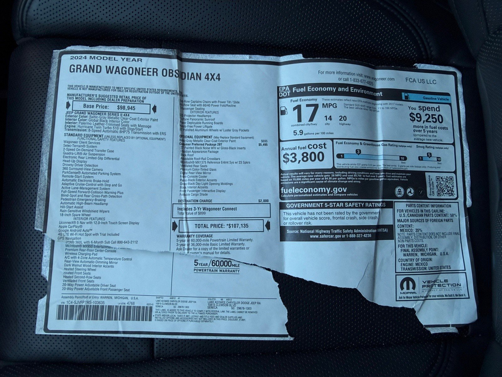 Used 2024 Jeep Grand Wagoneer Series II w/ Quick Order Packagew 28T image 26