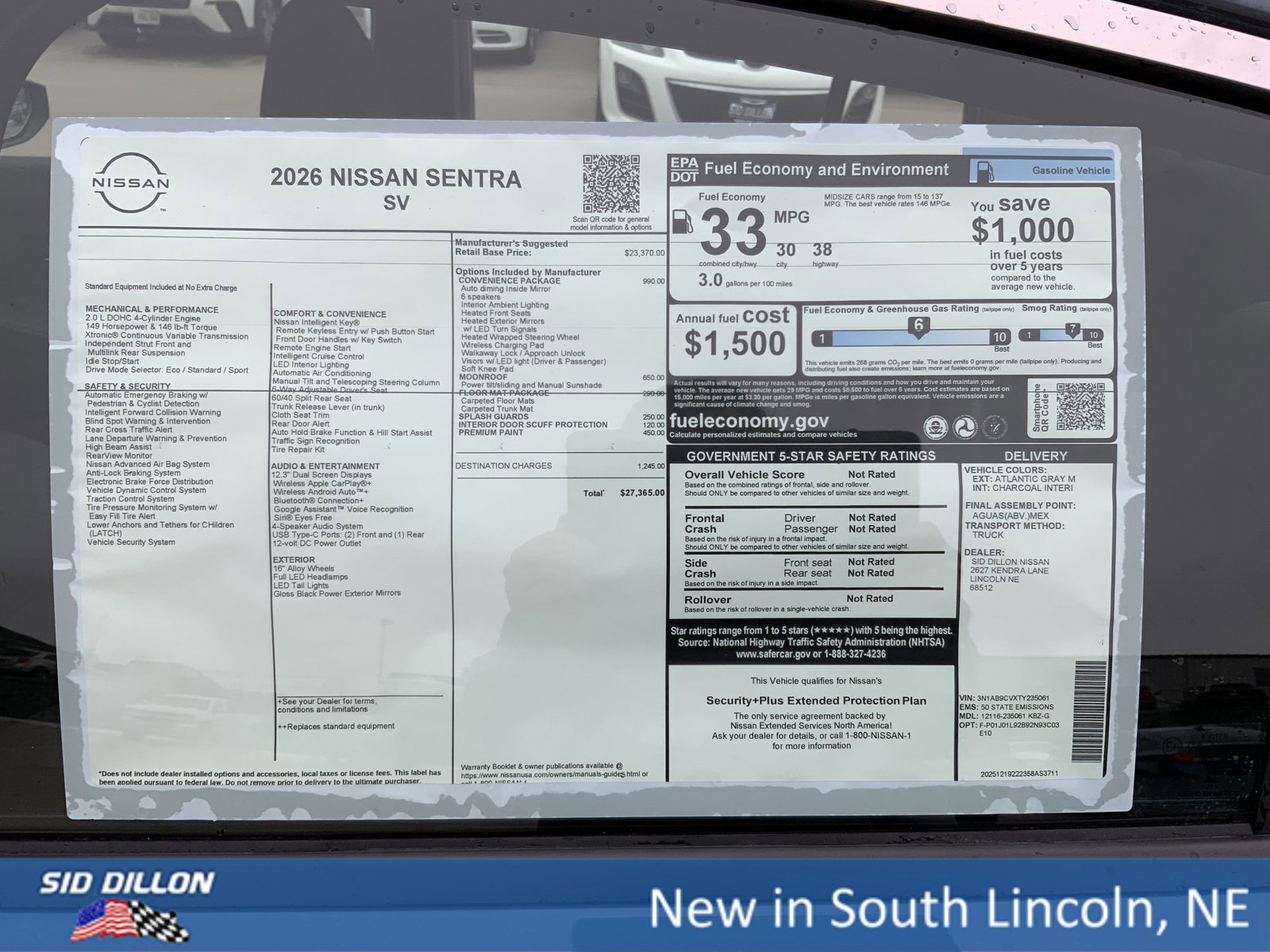 New 2026 Nissan Sentra SV w/ SV Convenience Package image 13