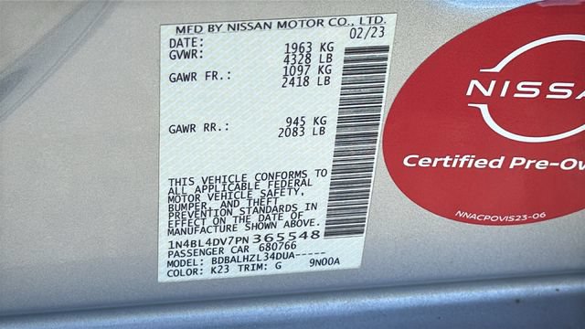 Certified 2023 Nissan Altima 2.5 SV FWD image 30