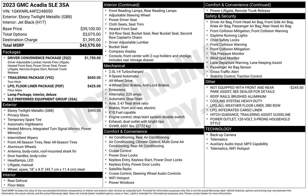 Used 2023 GMC Acadia SLE w/ Driver Convenience Package image 6