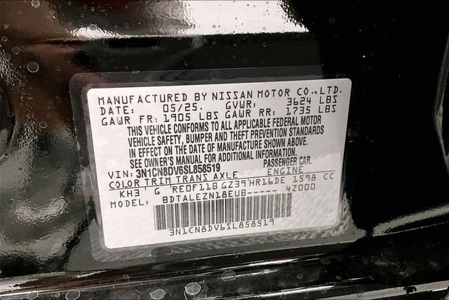 New 2025 Nissan Versa S w/ Trunk Package image 32