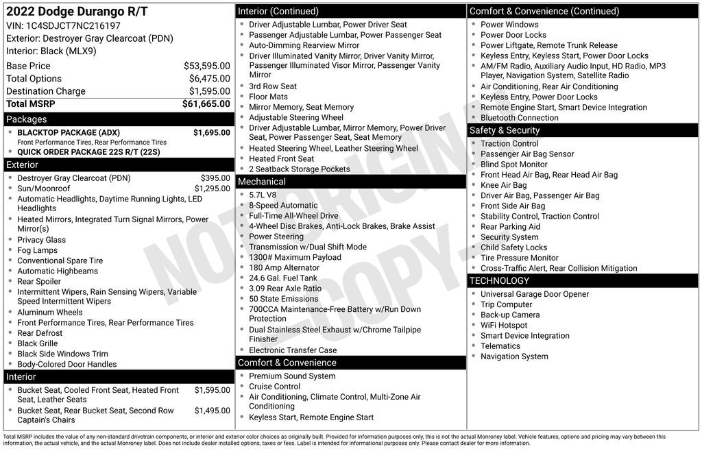 Used 2022 Dodge Durango R/T w/ Blacktop Package AWD/4WD image 51