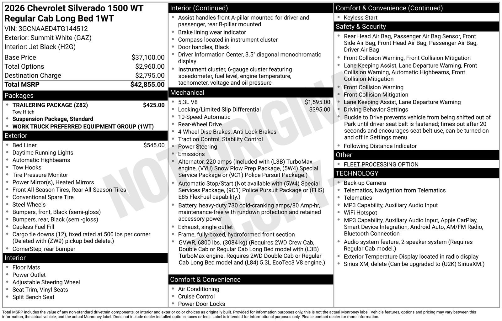 Used 2026 Chevrolet Silverado 1500 W/T w/ Trailering Package RWD image 28