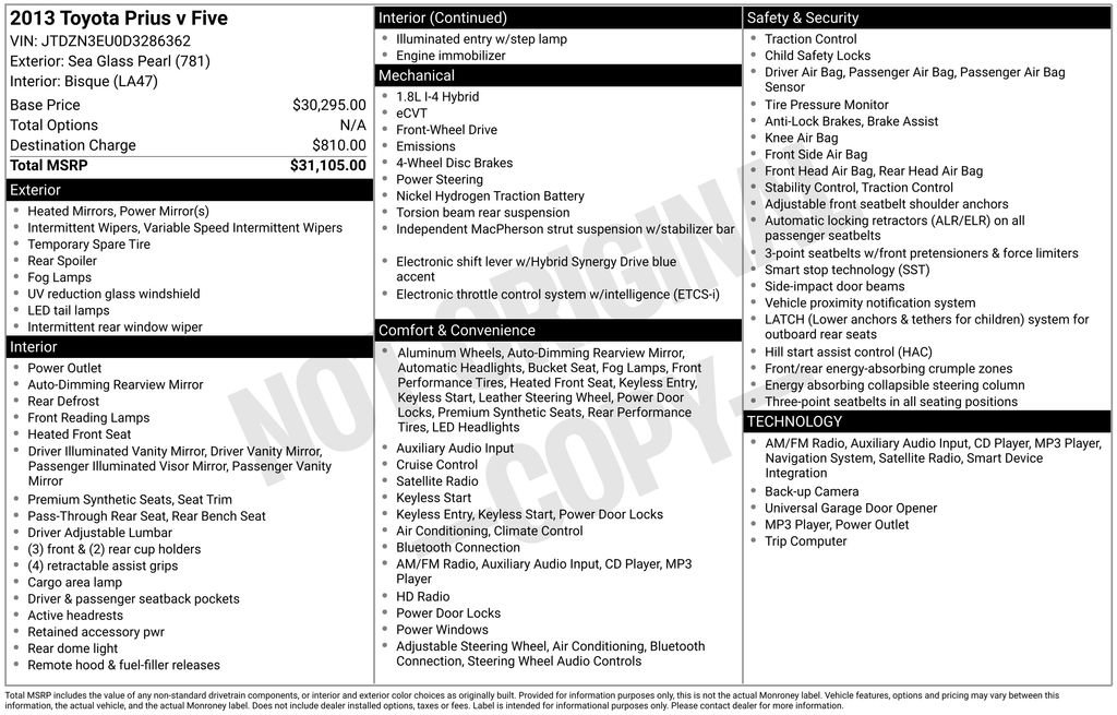 Used 2013 Toyota Prius V Five image 5